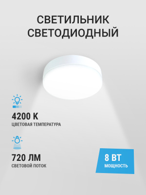 Светильник светодиодный FL-LED SOLO-Ring С  8W 4200K